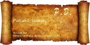 Pataki Domán névjegykártya